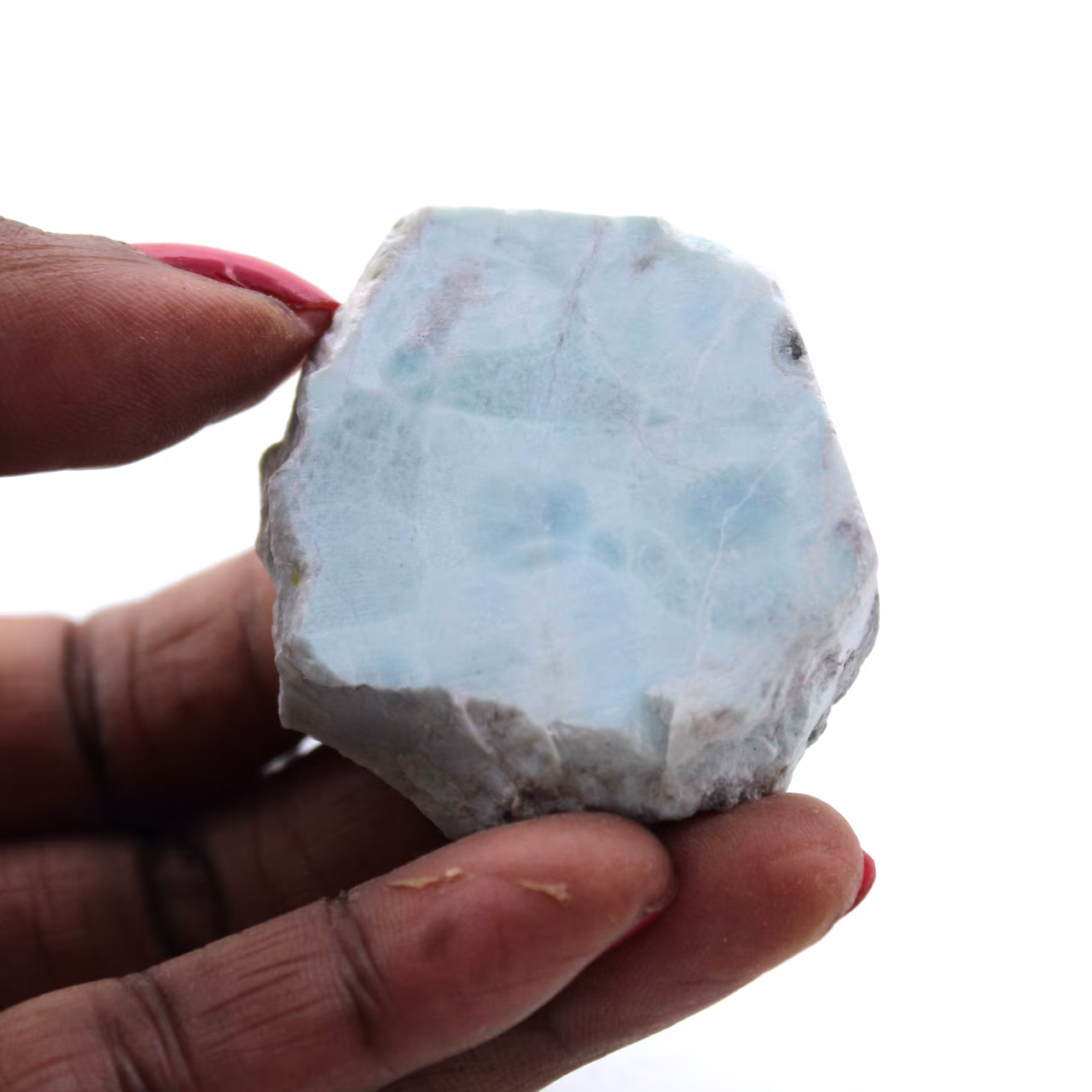 Halbpolierte Larimar-Plakette
