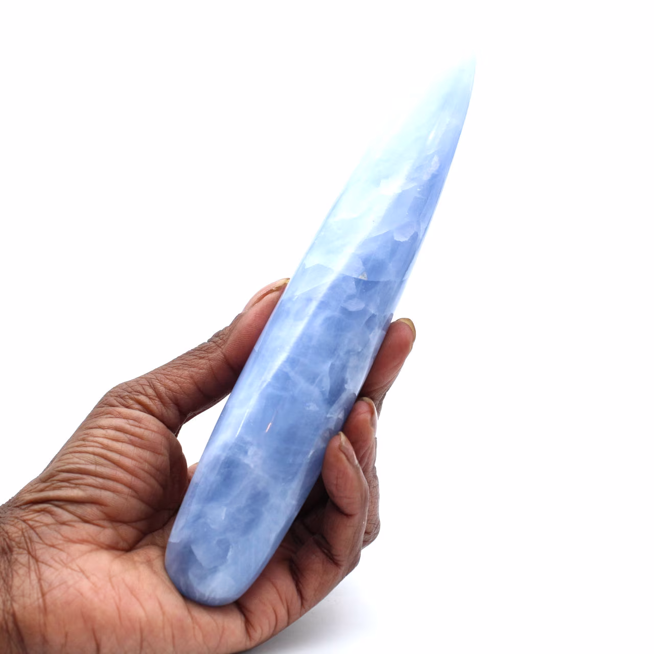 Blauer calcit-massagestab