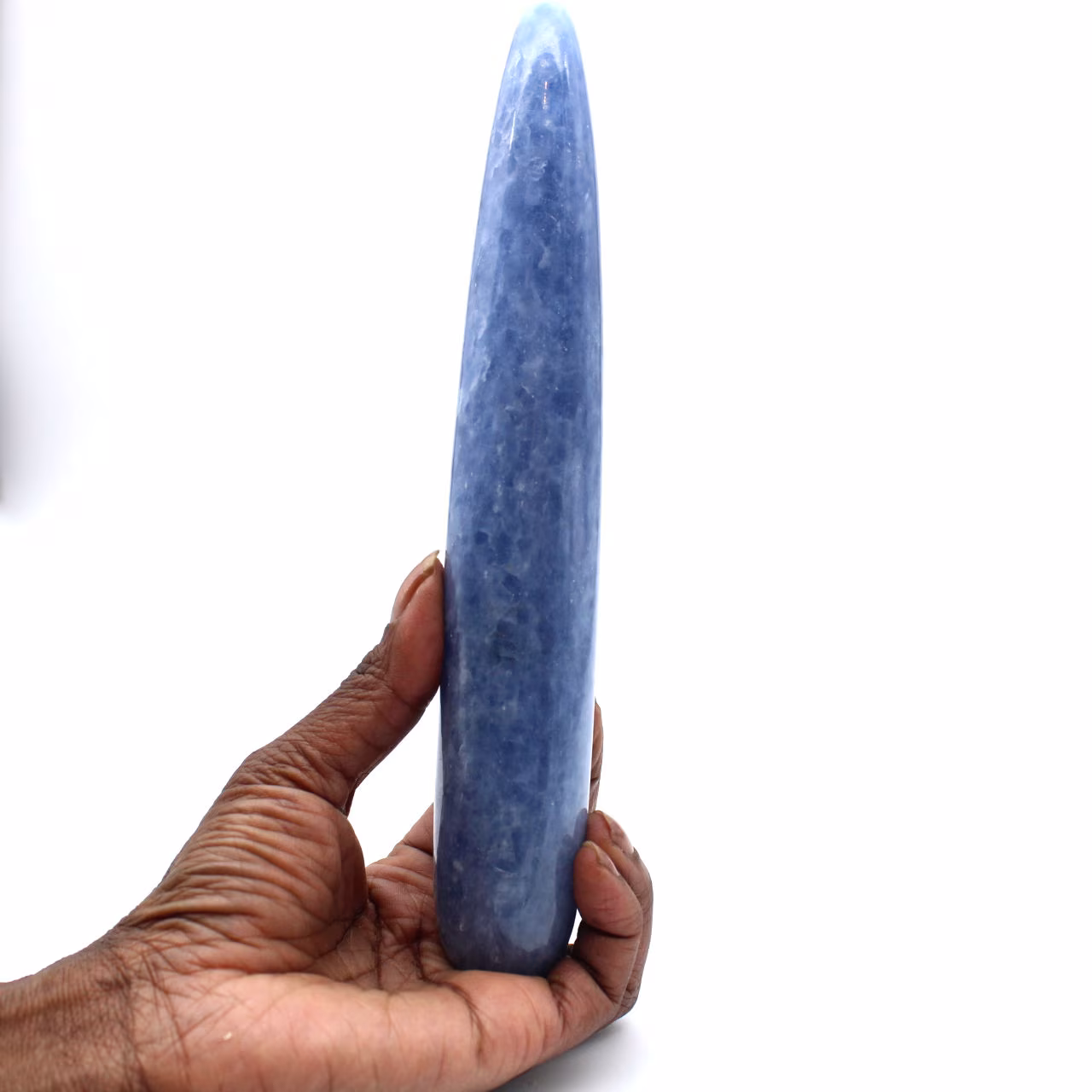 Blauer calcit-massagestab