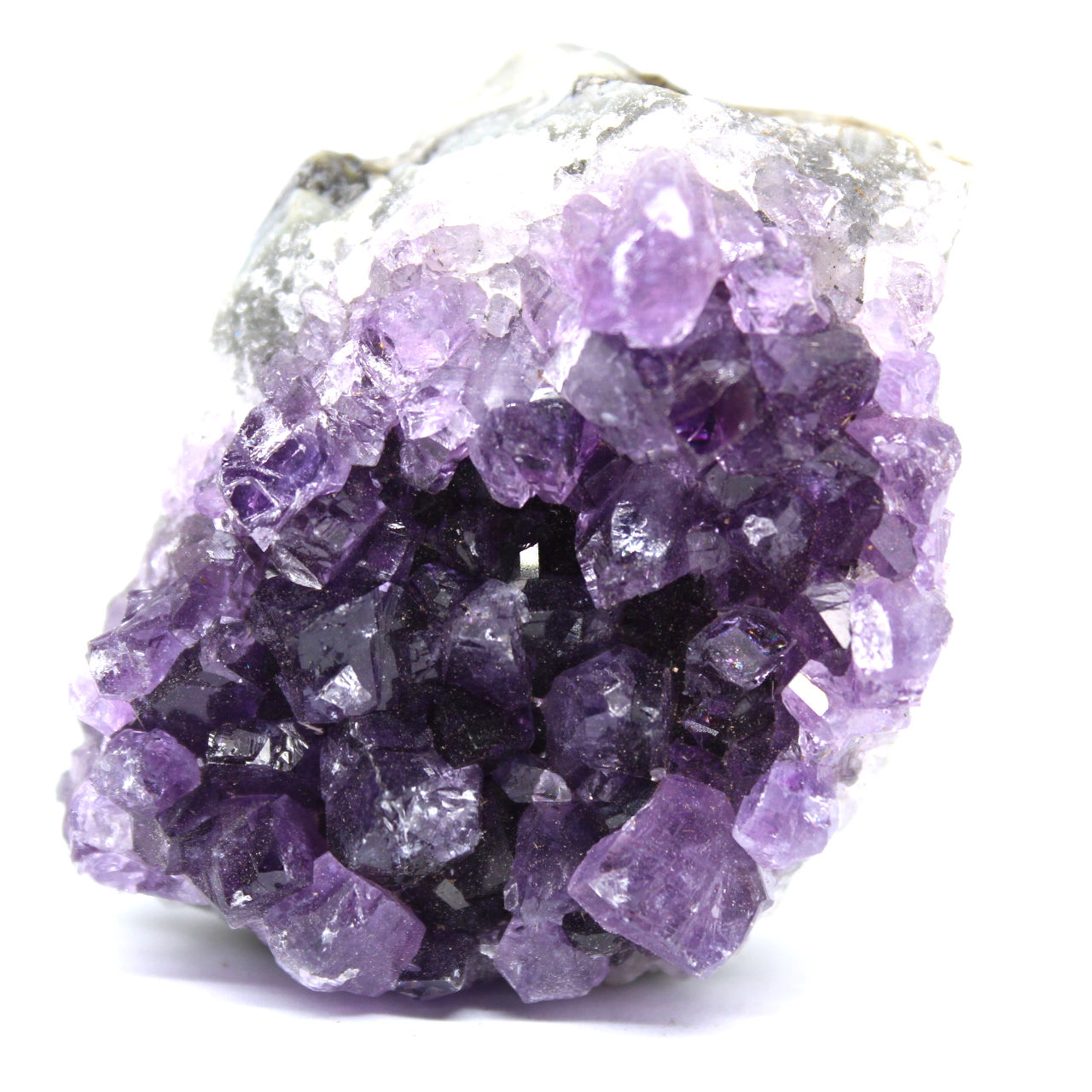Amethyst mit calcitkristall