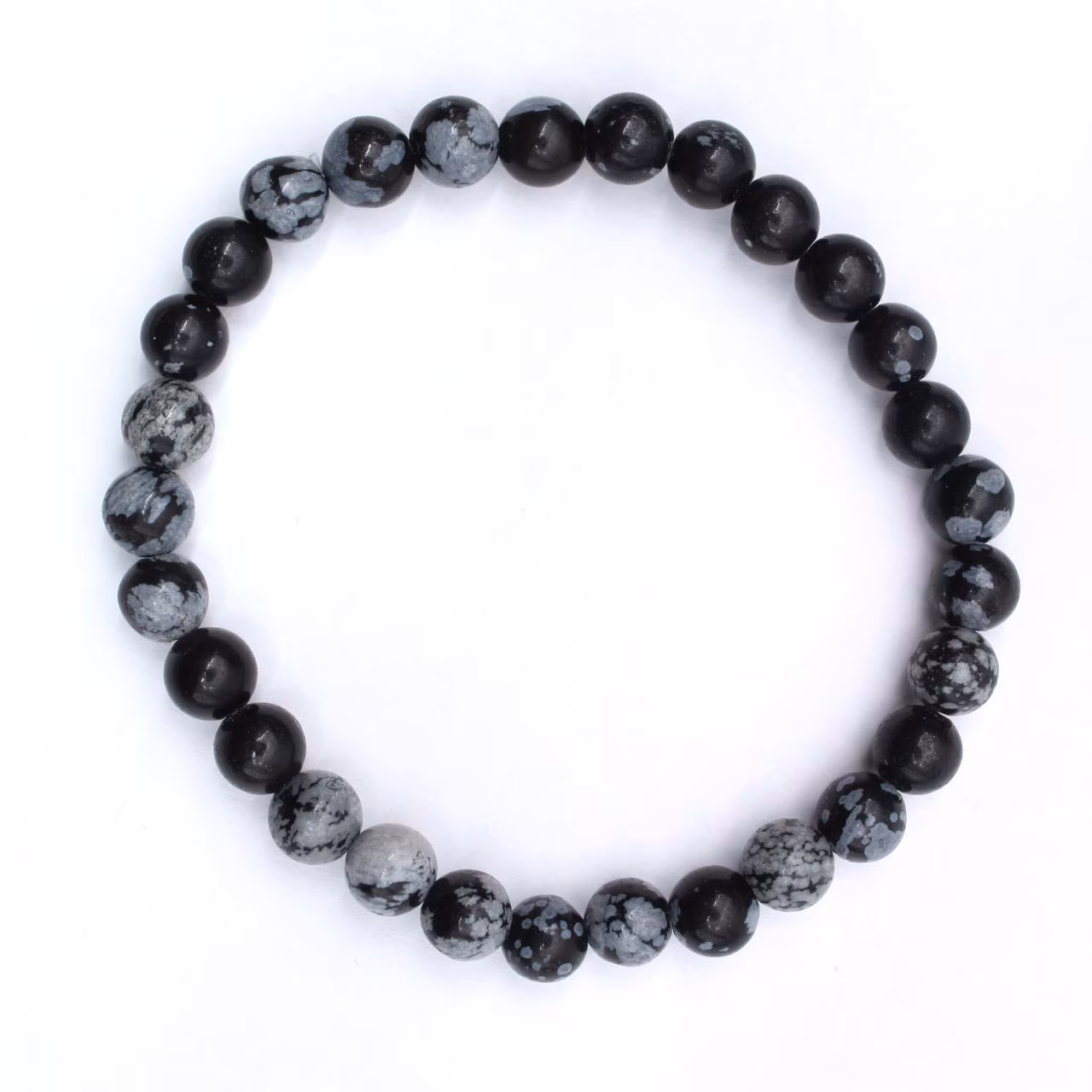 Schnee-Obsidian-Armband