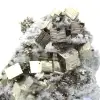 Pyrit auf Ganggestein mit Calcit und Quarz - 7