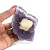 Calcitwürfel auf Amethyst - 0