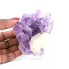 Calcitkristalle auf Amethyst - 0