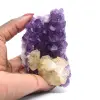 Calcitkristalle auf Amethyst - 0