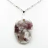 Ovaler Anhänger mit rosa Turmalin-Einschluss - 2