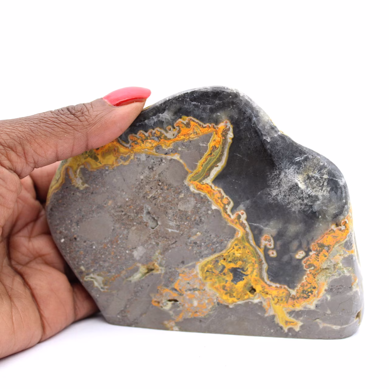 Mineralienornament: Polierter Hummeljaspis aus Indonesien