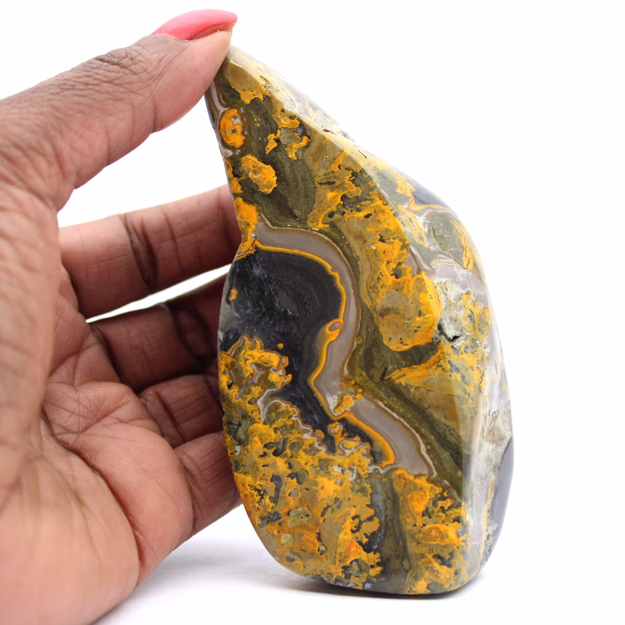 Polierter Hummeljaspis: Mineralogisches Exemplar aus Indonesien