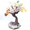 Mineralienbaum mit Amethystsockel und Blättern aus verschiedenen Mineralien - 6