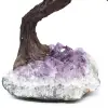Mineralienbaum mit Amethystsockel und Blättern aus verschiedenen Mineralien - 10
