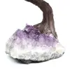 Mineralienbaum mit Amethystsockel und Blättern aus verschiedenen Mineralien - 9