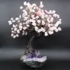 Mineralienbaum mit Amethystbasis und Rosenquarzblättern - 3