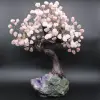 Mineralienbaum mit Amethystbasis und Rosenquarzblättern - 5