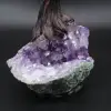 Mineralienbaum mit Amethystbasis und Rosenquarzblättern - 8