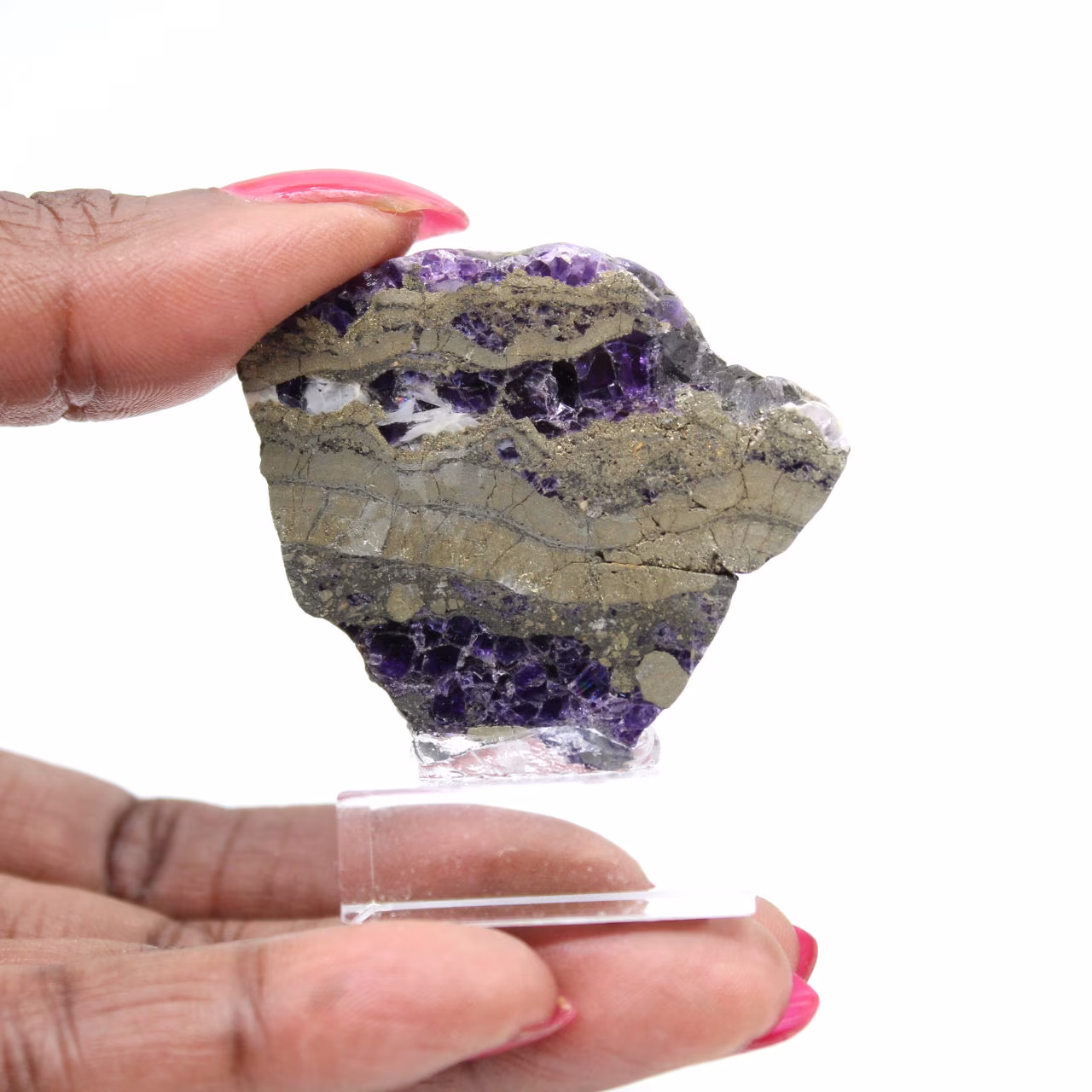 Fluorit-Pyrit-Scheibe für Mineralien-Sammlung