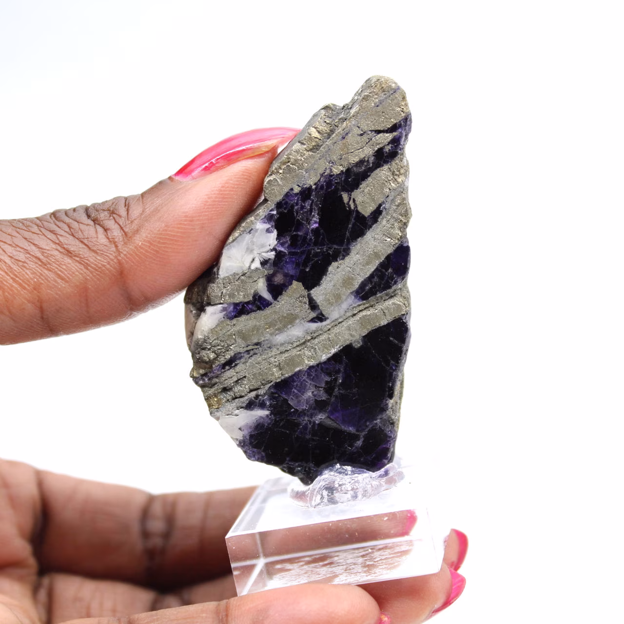 Natürlicher Fluorit-Pyrit-Stein einzigartiges Mineral