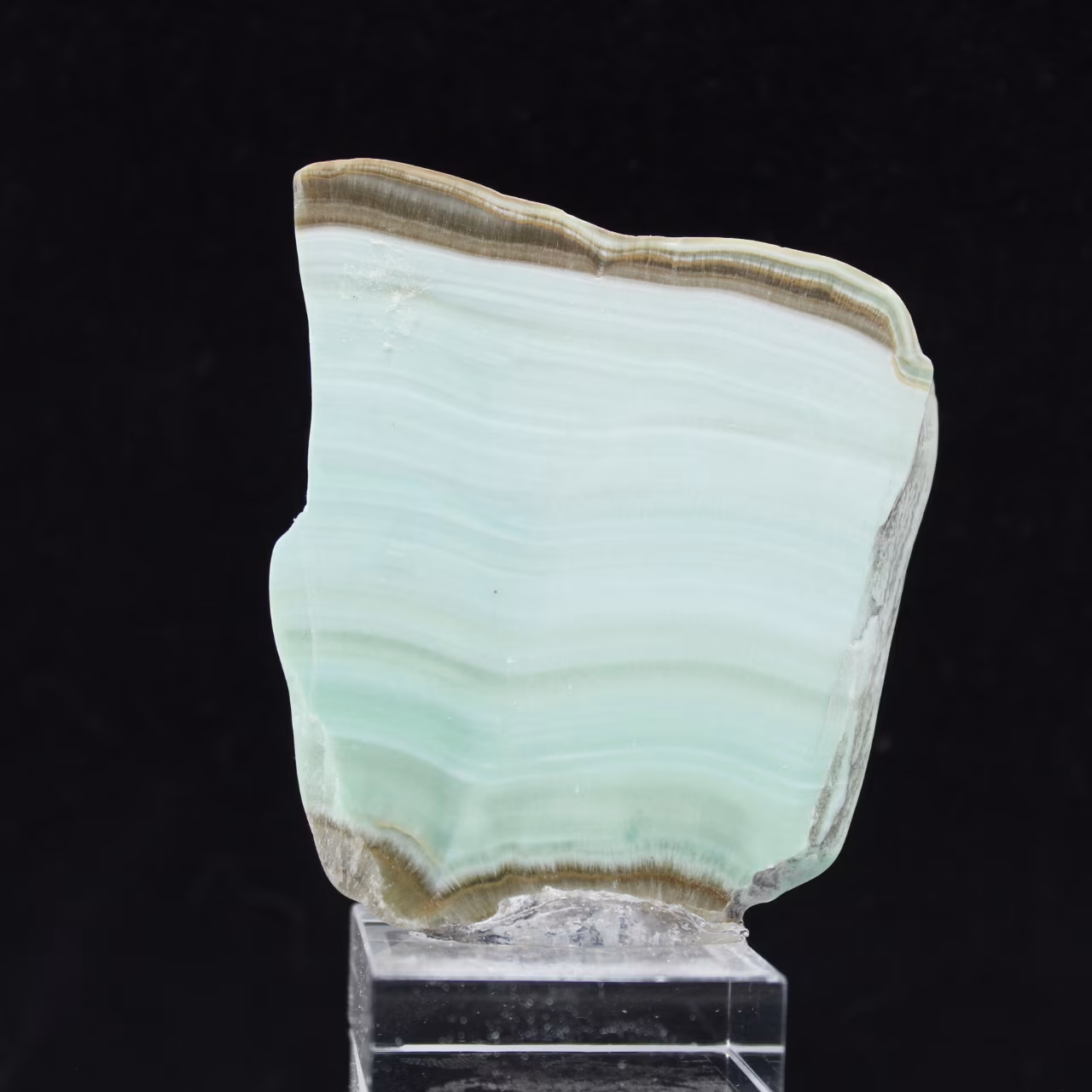 Grüne Aragonit-Scheibe für Mineralien-Sammlung