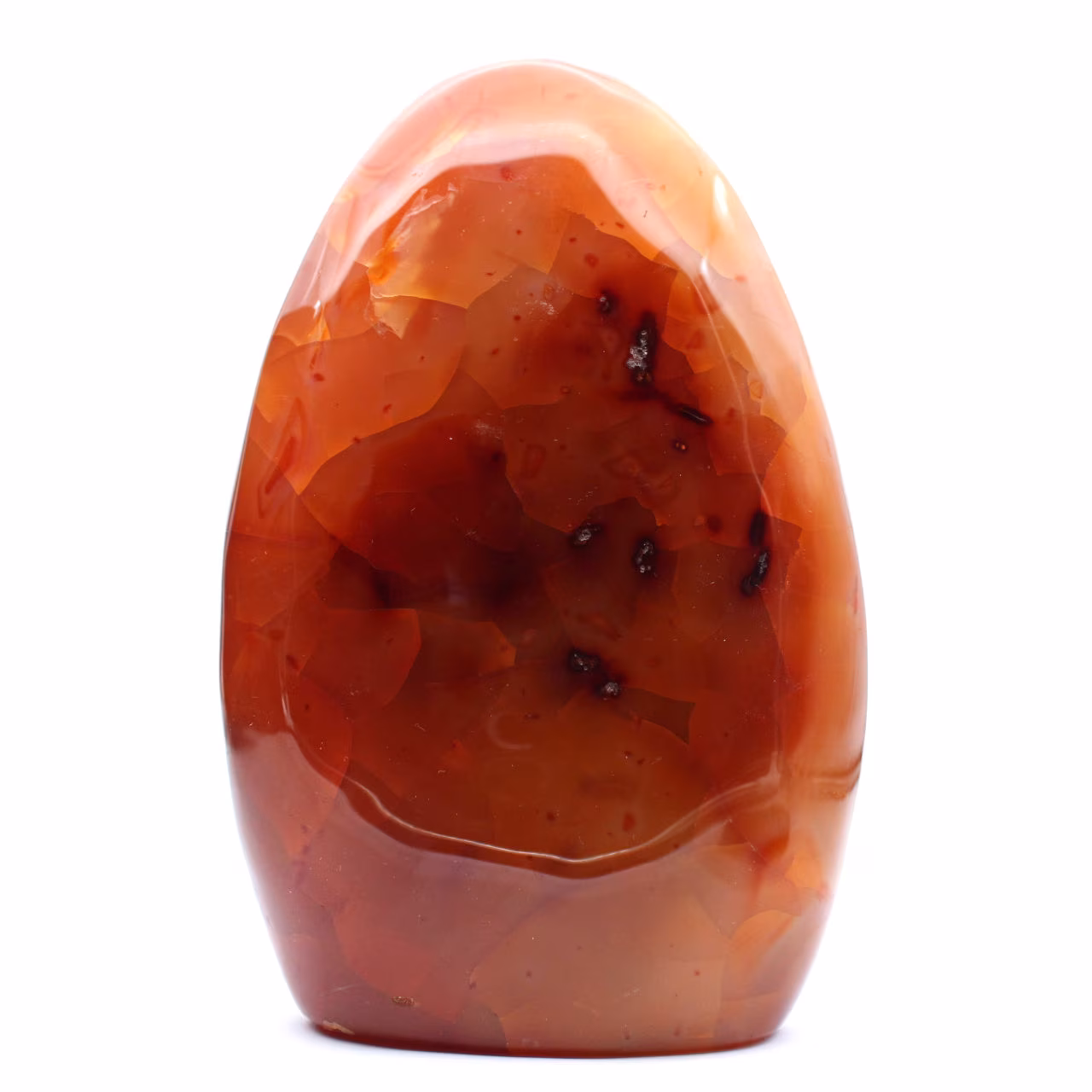 Polierter Karneol XXL Madagaskar - Authentischer rot-oranger Dekostein (Ornament)