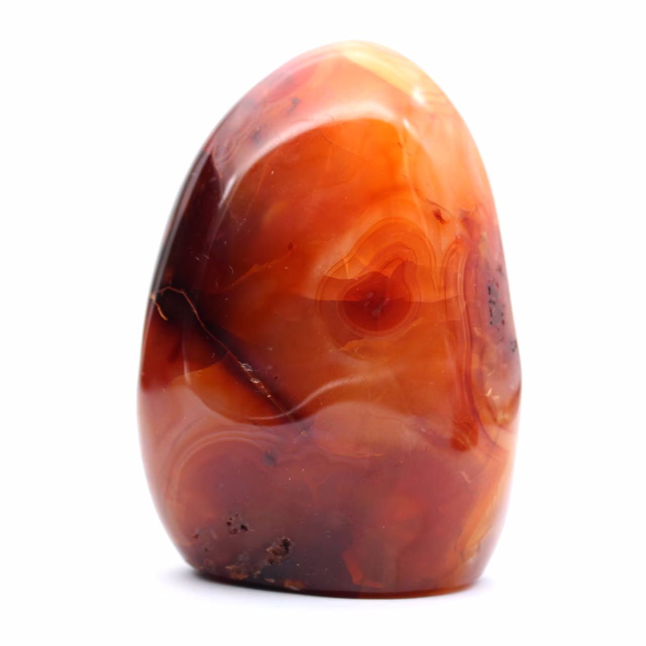 Polierter Karneol-Naturstein – dekoratives Ornament für die Sammlung (Madagaskar)