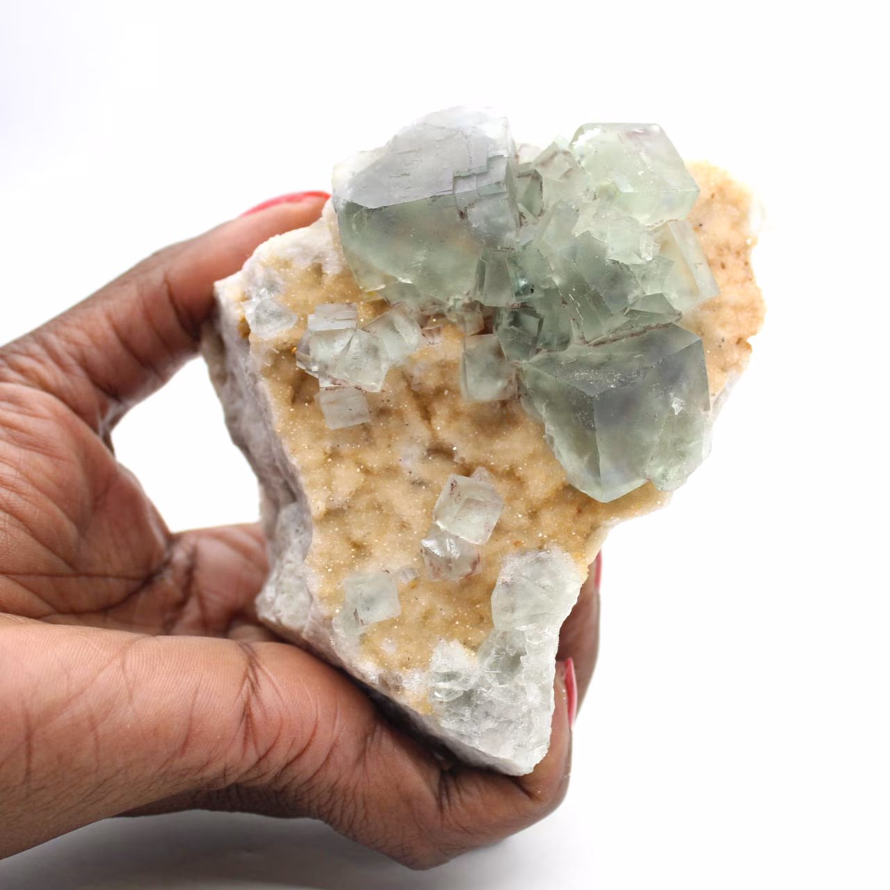 Grüne Fluoritkristalle: Mineralogische Sammlung Marokkos