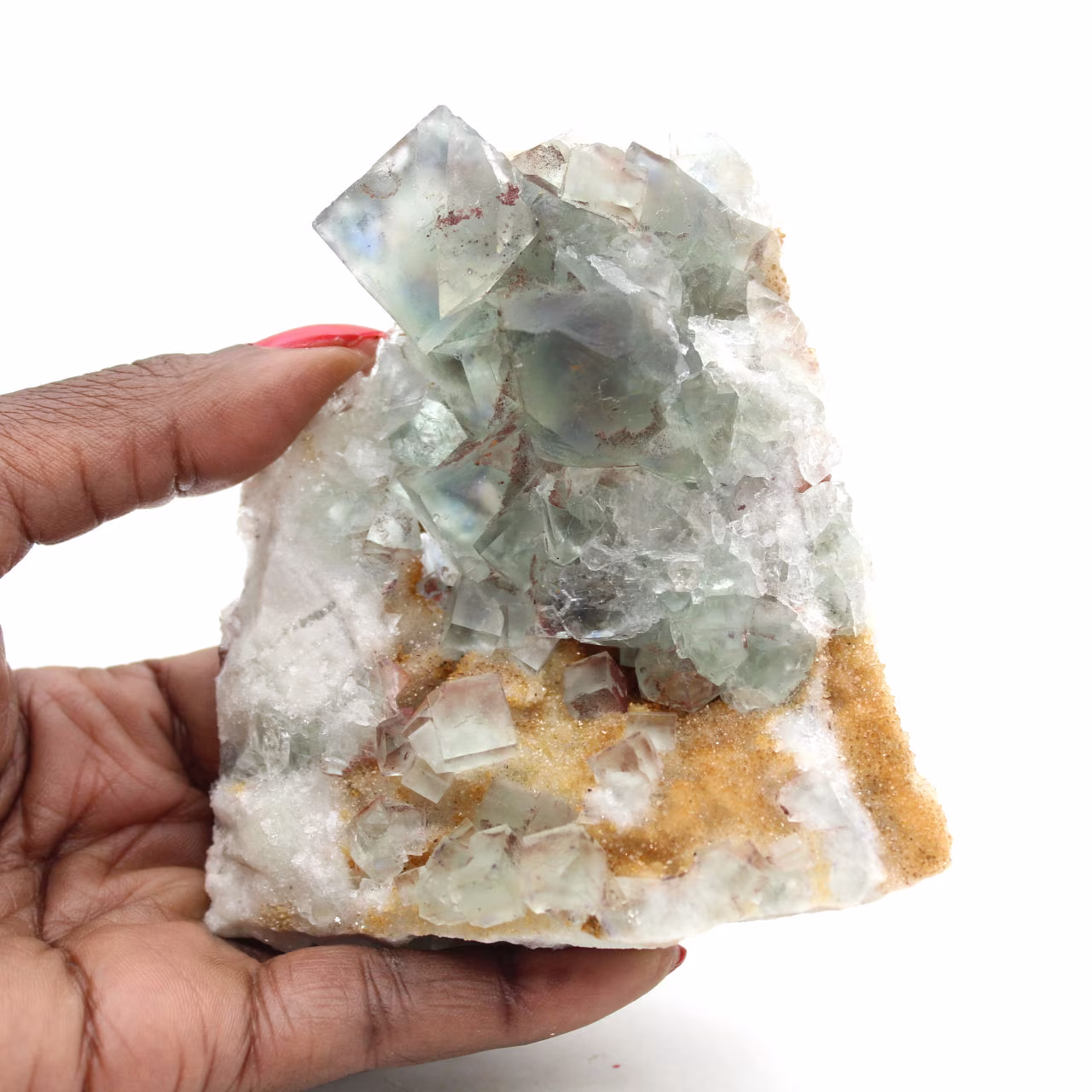 Geologisches Fluorit-Exemplar: Marokkanischer Stein mit Kristallen