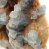 Grünes Fluoritgestein: Großer Kristall auf seiner Matrix - 7