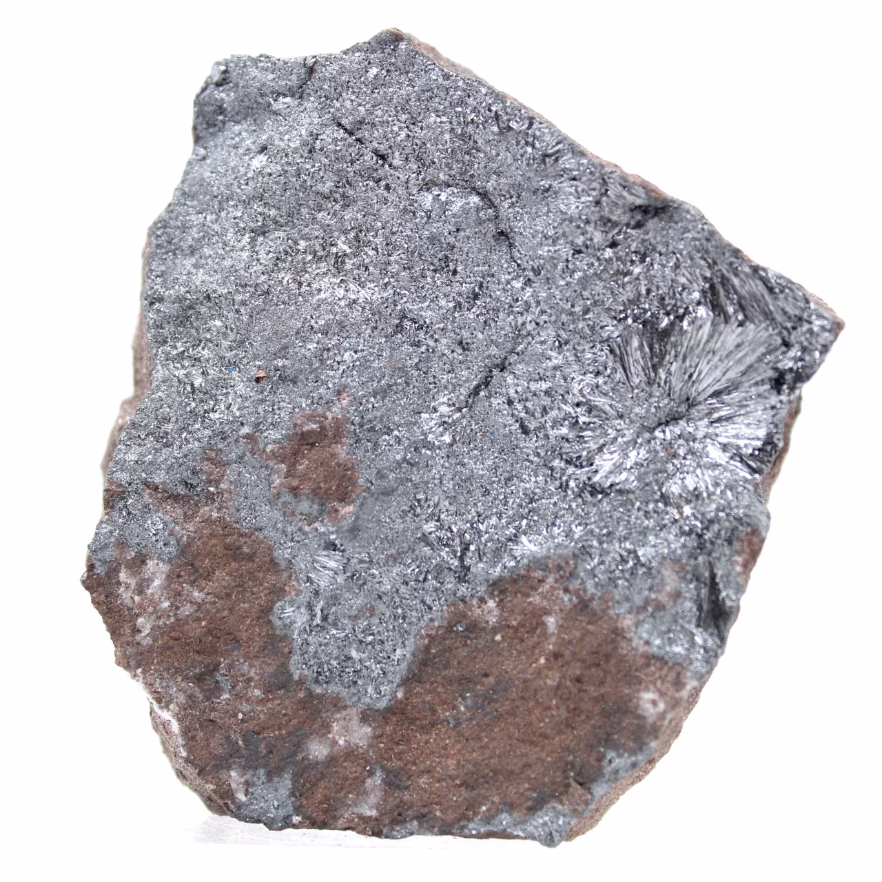 Kristalliner Pyrolusit auf Matrix, Mineral aus Marokko