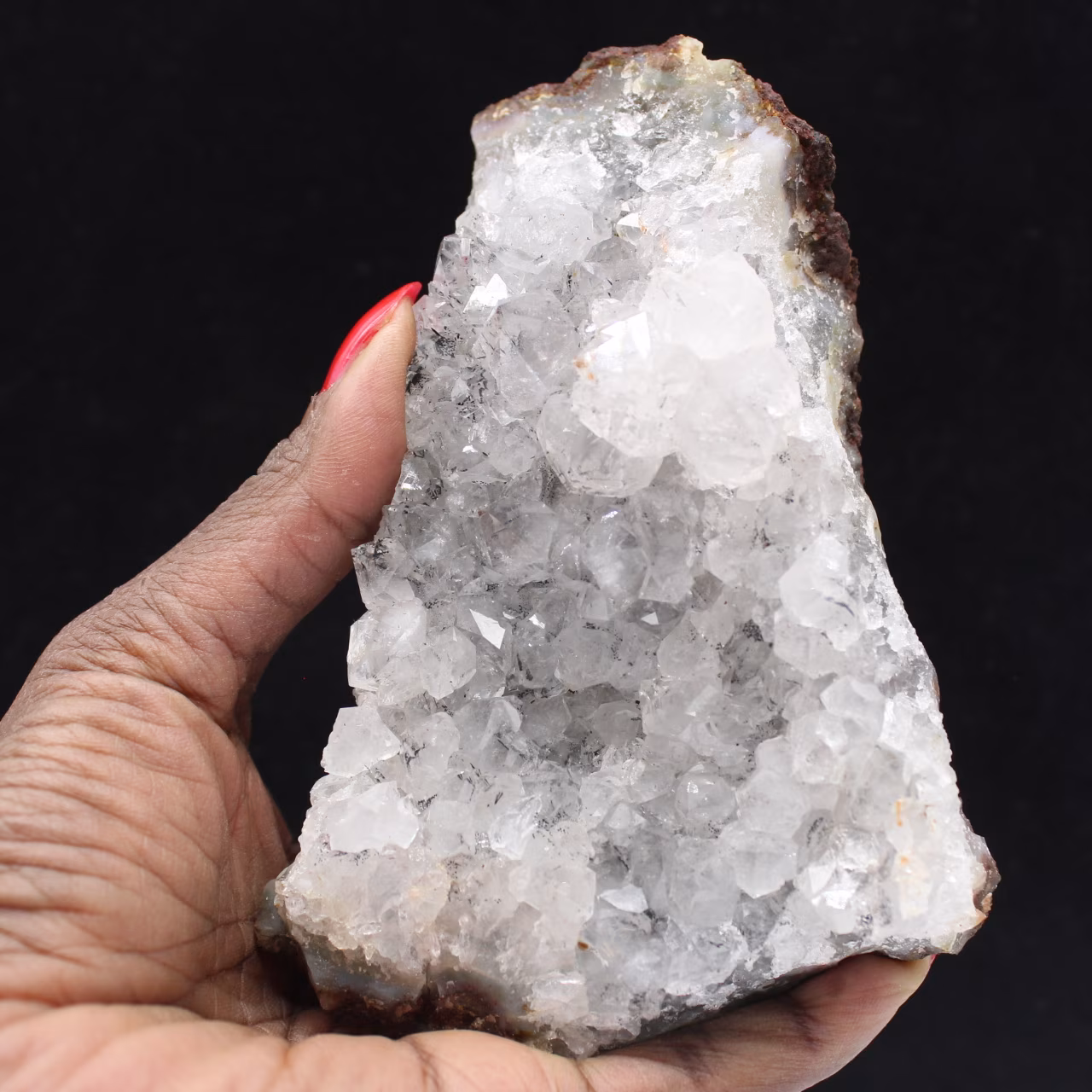 Quarzkristalle mit Goethiteinschlüssen, Marokko, Mineraliensammlung