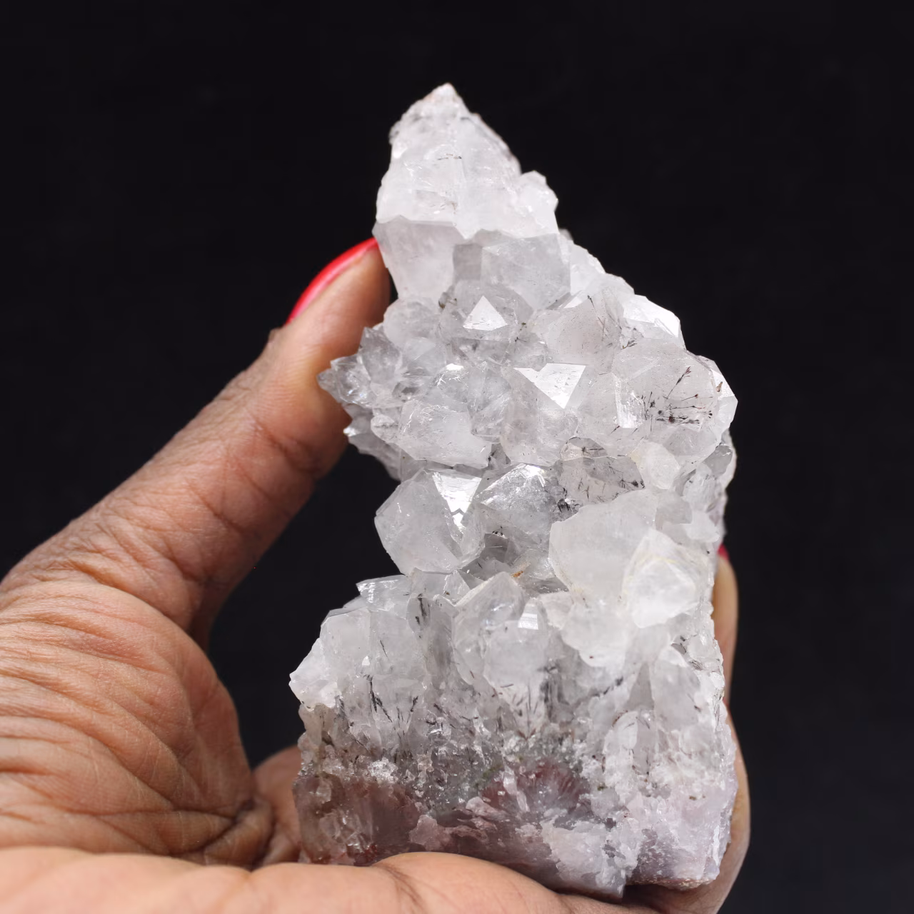Quarzgeode mit Goethit-Einschlüssen, marokkanisches Mineralgestein