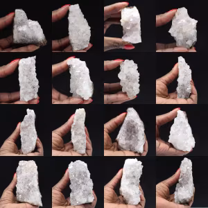 Rohquarz aus Marokko, Kristalle mit Goethit-Einschlüssen
