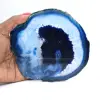 Polierte blaue Achatscheiben für Dekoration und Forschungszwecke - 0