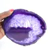 Steindekoration: Scheibe aus violettem brasilianischem Achat - 3