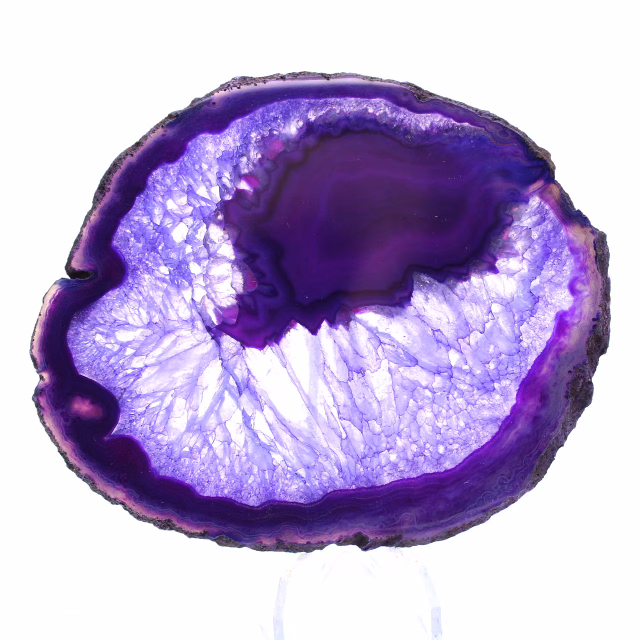 Steindekoration: Scheibe aus violettem brasilianischem Achat