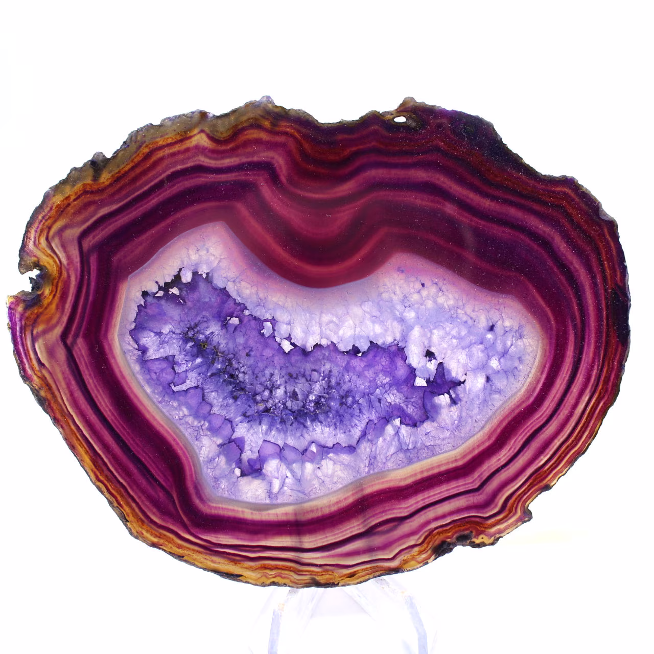 Brasilianischer Achat, violette Ziersteinscheibe