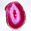 Polierte Scheibe aus gefärbtem rosa Achat - 1