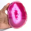 Polierte Scheibe aus gefärbtem rosa Achat - 3