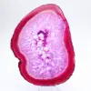 polierte Achatscheibe, rosa getönt - 1