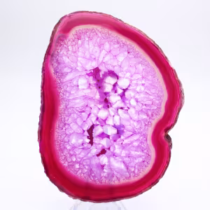 polierte Achatscheibe, rosa getönt