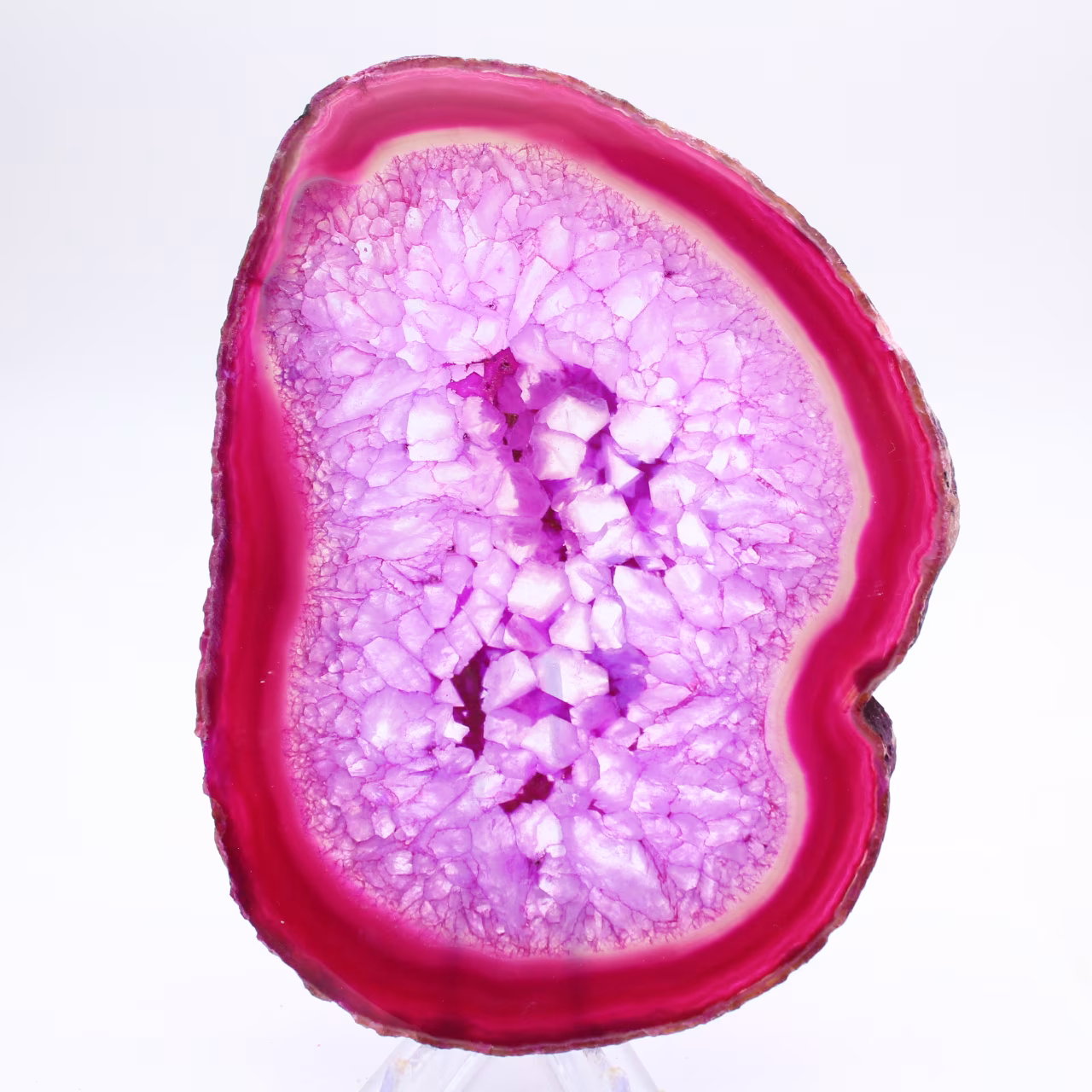 polierte Achatscheibe, rosa getönt