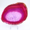 Dekorative Scheibe aus gefärbtem rosa Achat - 1