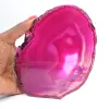 Rosa getönte Scheibe aus brasilianischem Achat - 3
