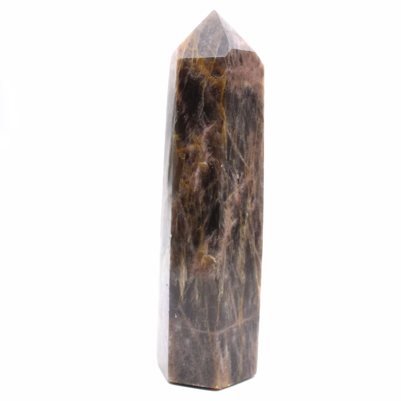 Schwarzer Mondsteinprisma aus Madagaskar – Sammler-Mikroklin