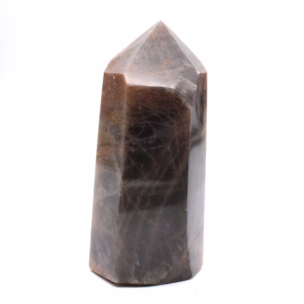 Dunkles Mikroklin-Mineralienprisma – Schwarzer Mondstein