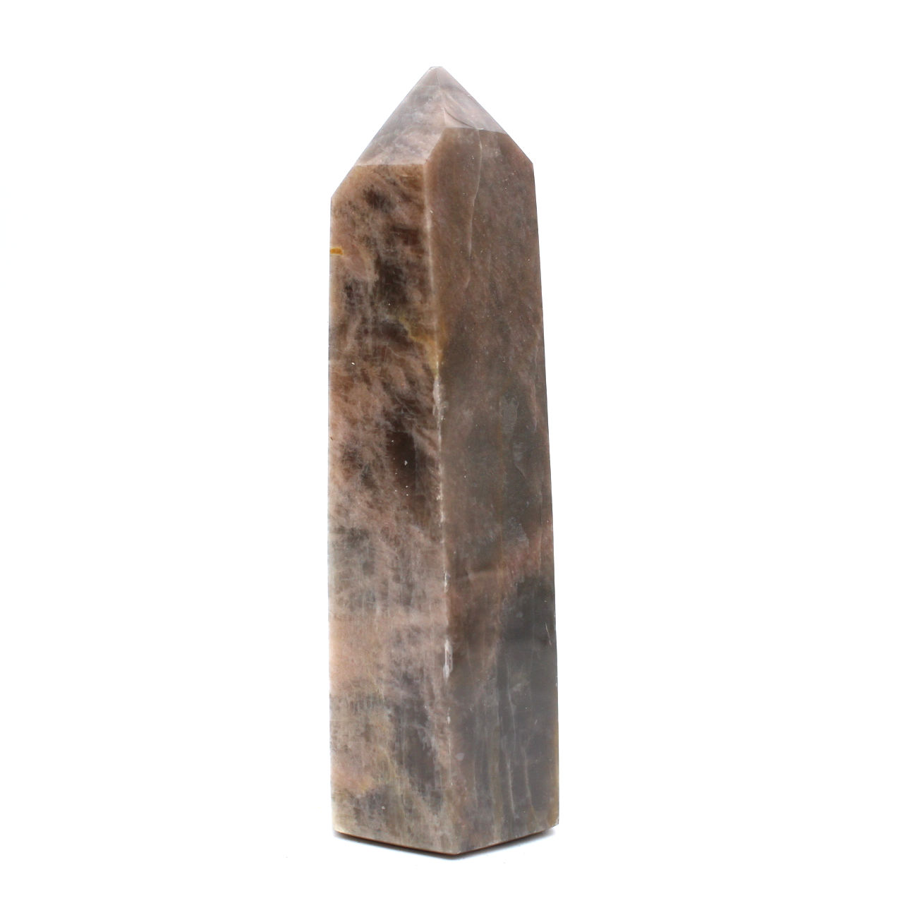 Geometrisches Mikroklin-Prisma – Schwarzer Mondstein aus Madagaskar