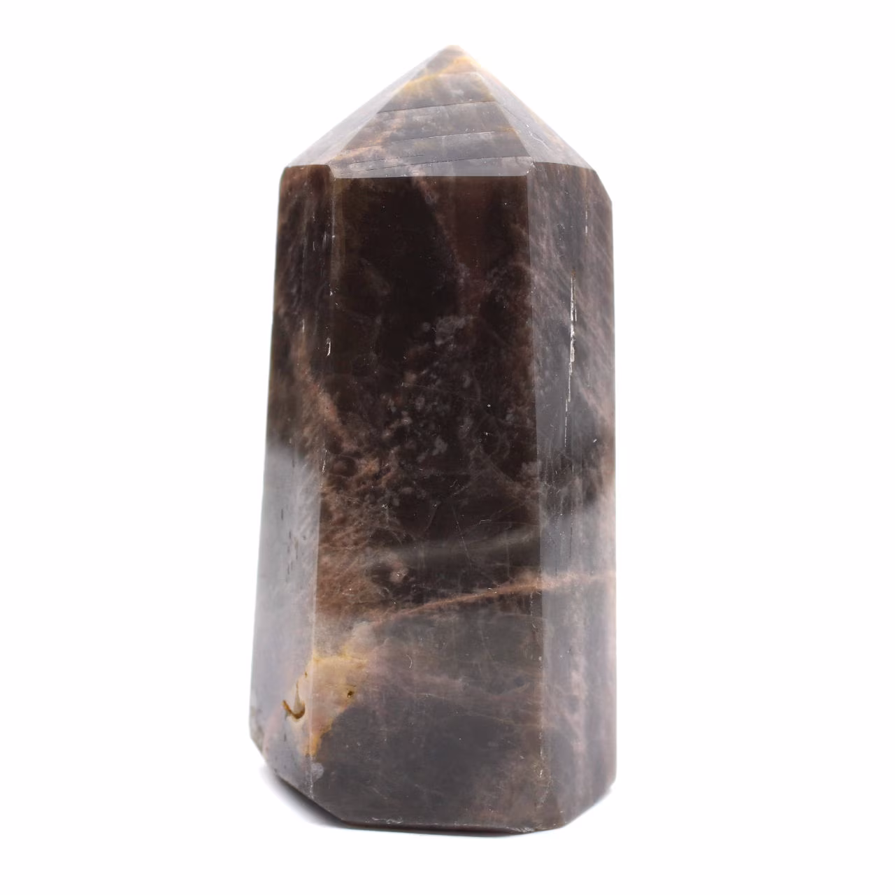 Schwarzer Mondsteinprisma aus Madagaskar – dichter Mikroklin