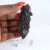 Cyanite noire brute du Brésil, silicate cristallisé sur socle 30 g - 1