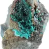 Rohes grünes Brochantit-Mineral aus Chile auf Ganggestein - 5