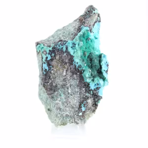 Rohes Brochantit-Mineralexemplar aus Chile auf Sockel