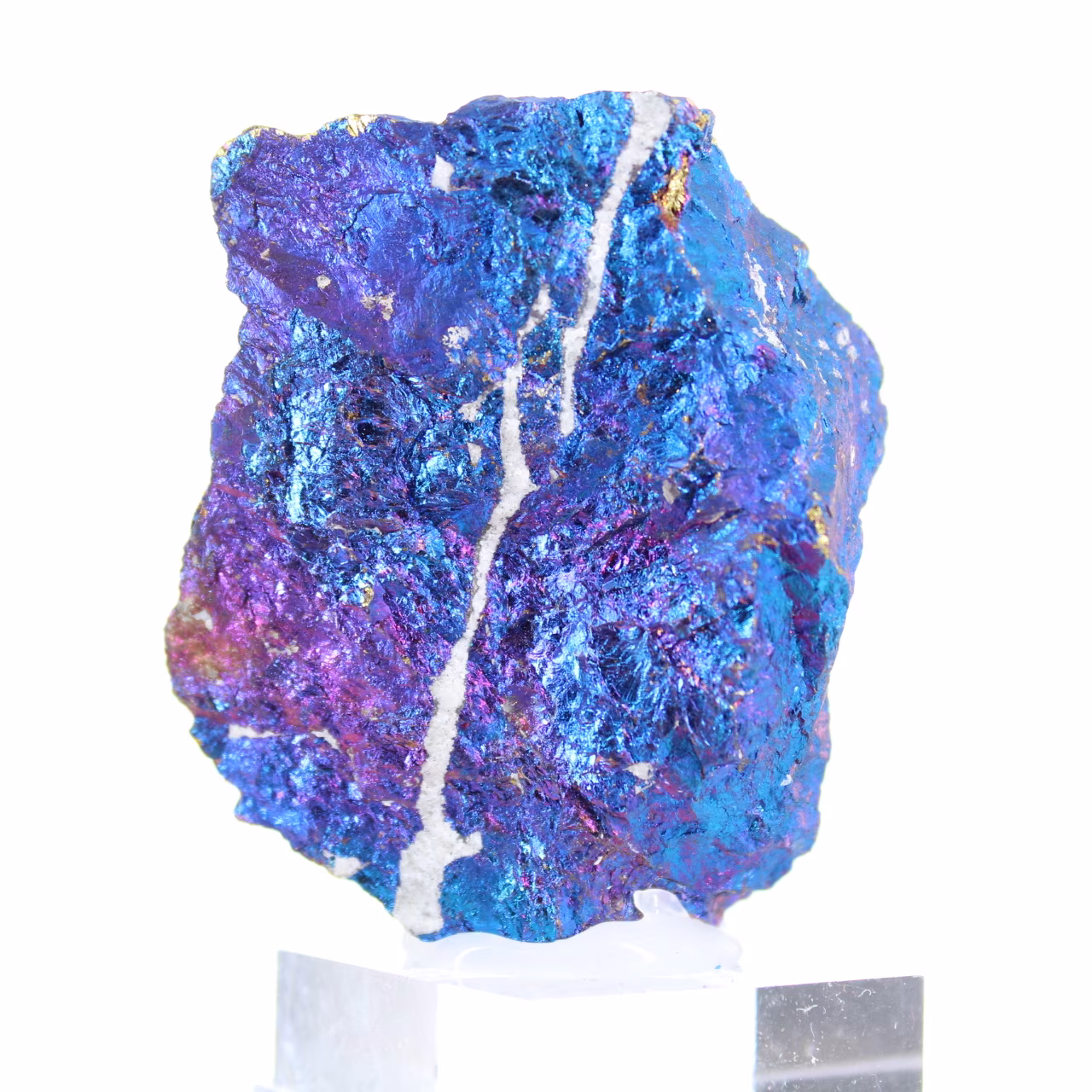 Spécimen de chalcopyrite du Mexique aux nuances métalliques irisées