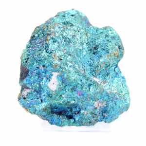 Chalcopyrite irisée du Mexique, agrégats métalliques sur socle